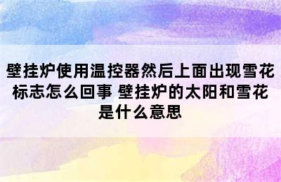 壁挂炉使用温控器然后上面出现雪花标志怎么回事 壁挂炉的太阳和雪花是什么意思